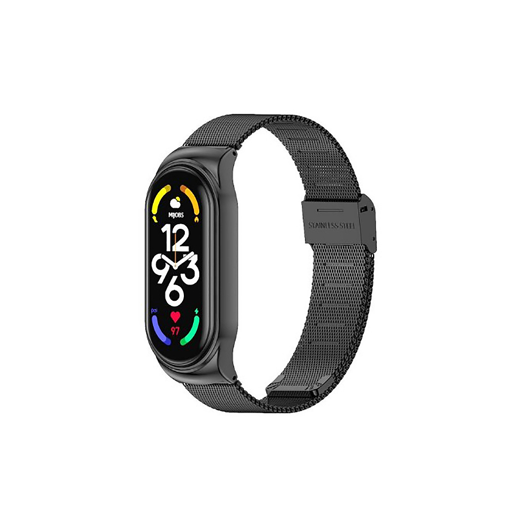 Ремінець до фітнес браслета BeCover Metal для Xiaomi Mi Smart Band 7 Black (707493) - зображення 1