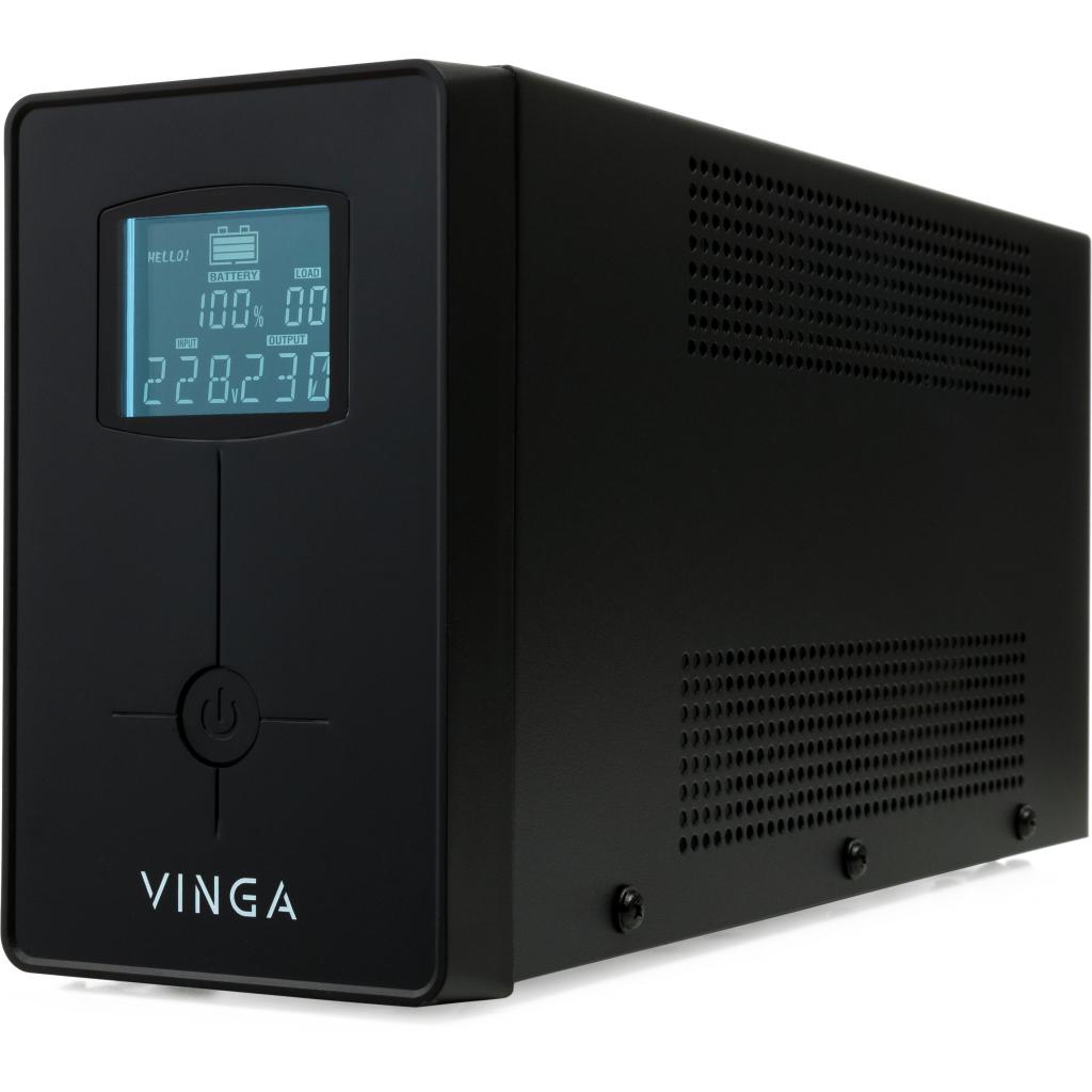 Пристрій безперебійного живлення Vinga LCD 600VA metal case with USB (VPC-600MU) - зображення 1