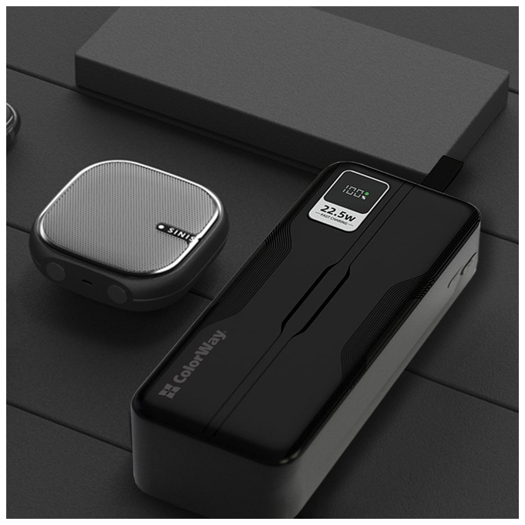 Батарея універсальна ColorWay 50 000 mAh PD/18W, QC3.0/22.5, Digital Display, Black (CW-PB500LPC5BK-PDD) - зображення 8