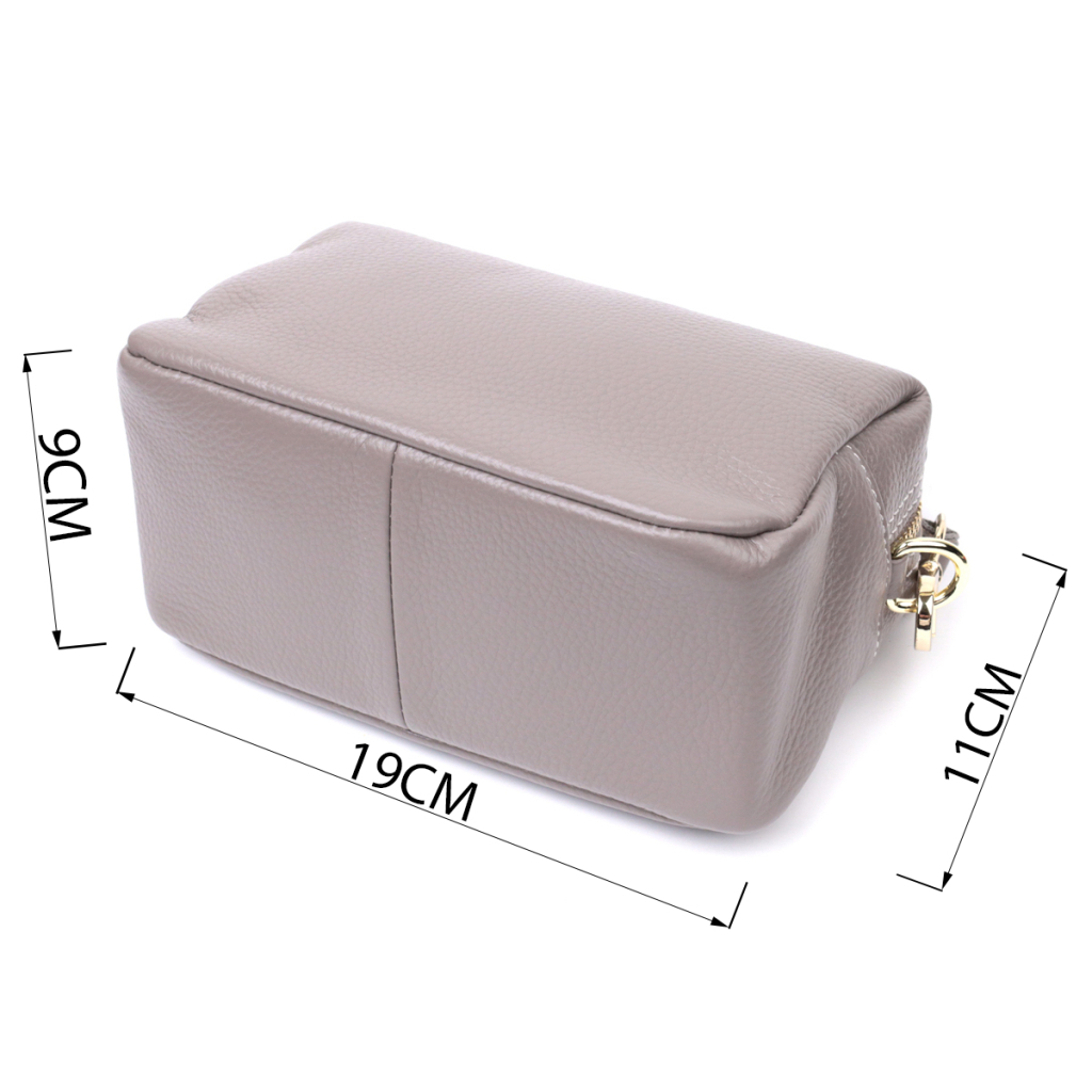 Сумка Vintage Жіноча з двома ременями з натуральної шкіри Сіра (22275) - зображення 3