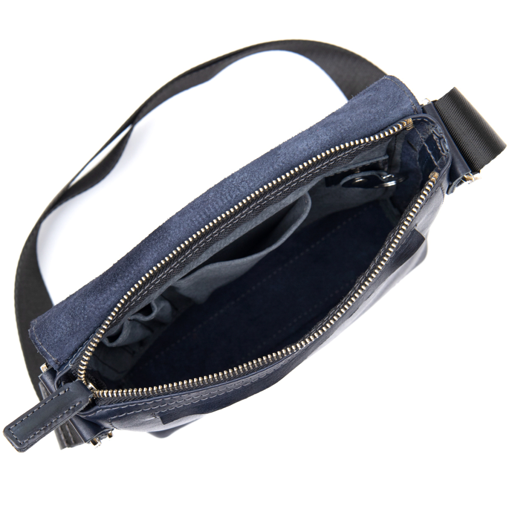 Сумка Grande Pelle Шкіряна чоловіча Темно-синя (11433) - зображення 7