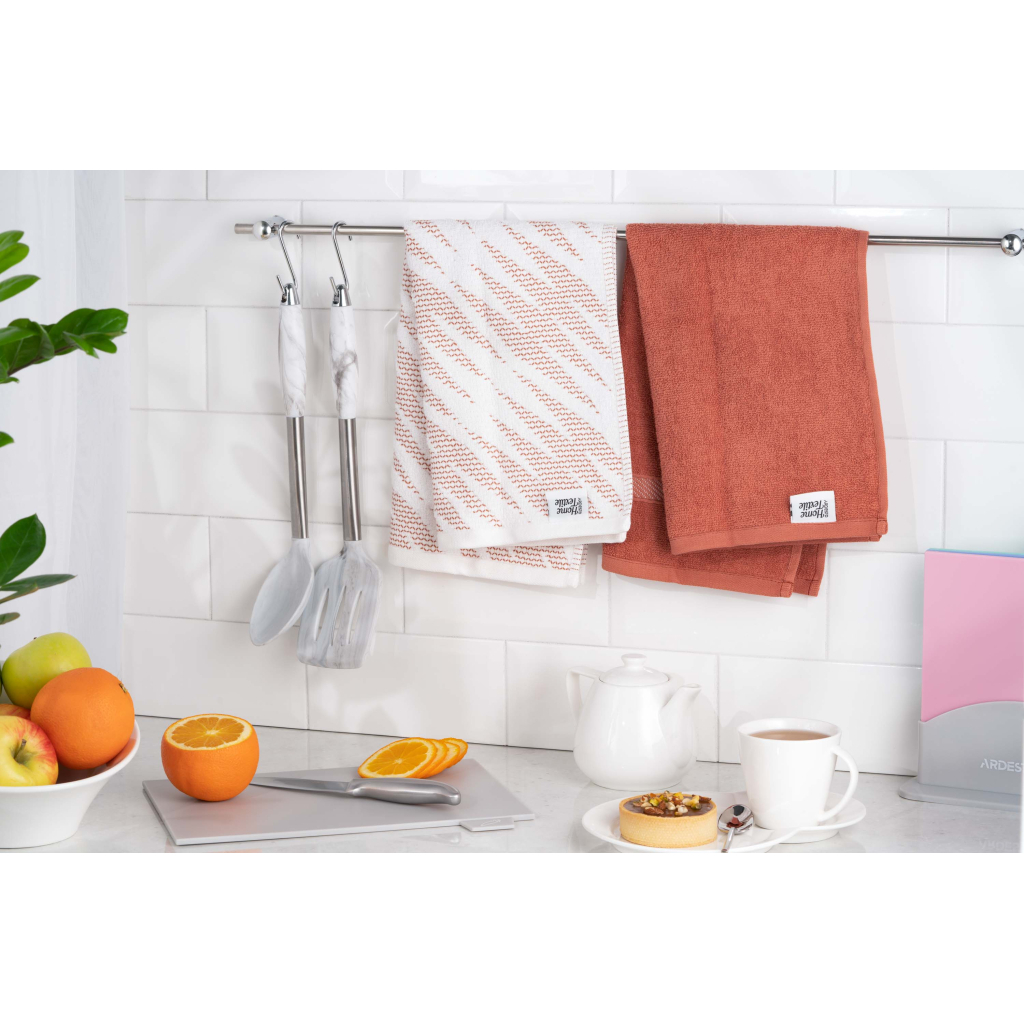 Рушник Ardesto набір кухонних SuperSoft махрові теракота, 2х40х60 см, 100% бавовна (ART4060NT) - зображення 2