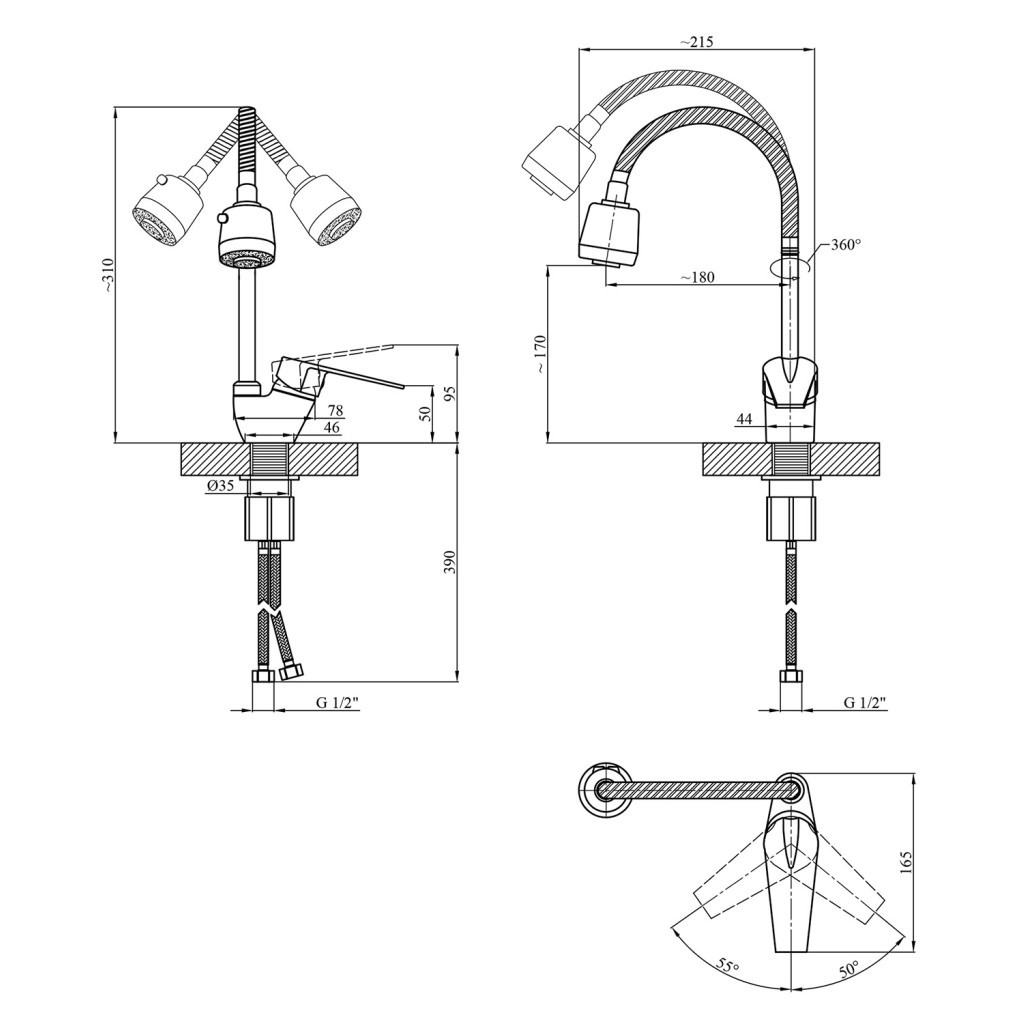 Змішувач Kroner Odra-C038-1 - зображення 7