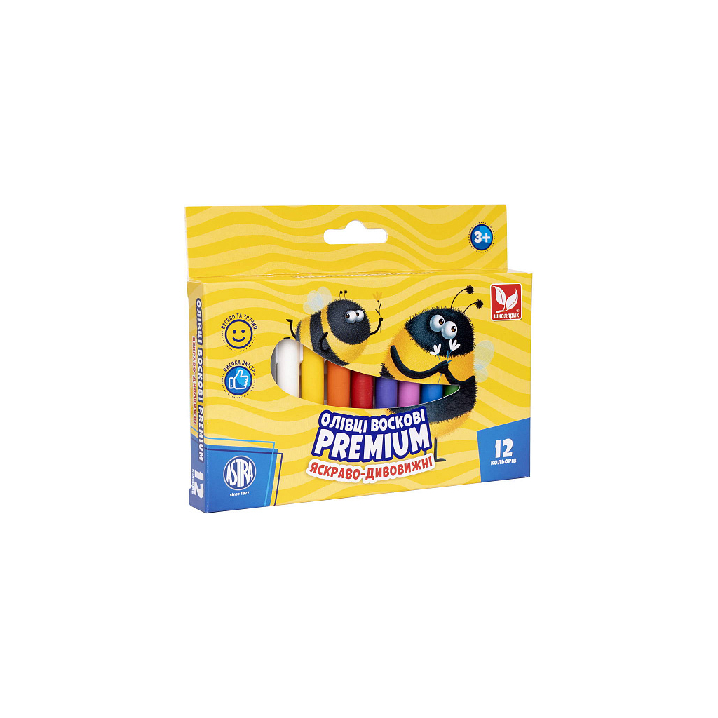 Олівці кольорові Школярик Воскові Преміум 12 кольорів (316111001-UA) - изображение 1