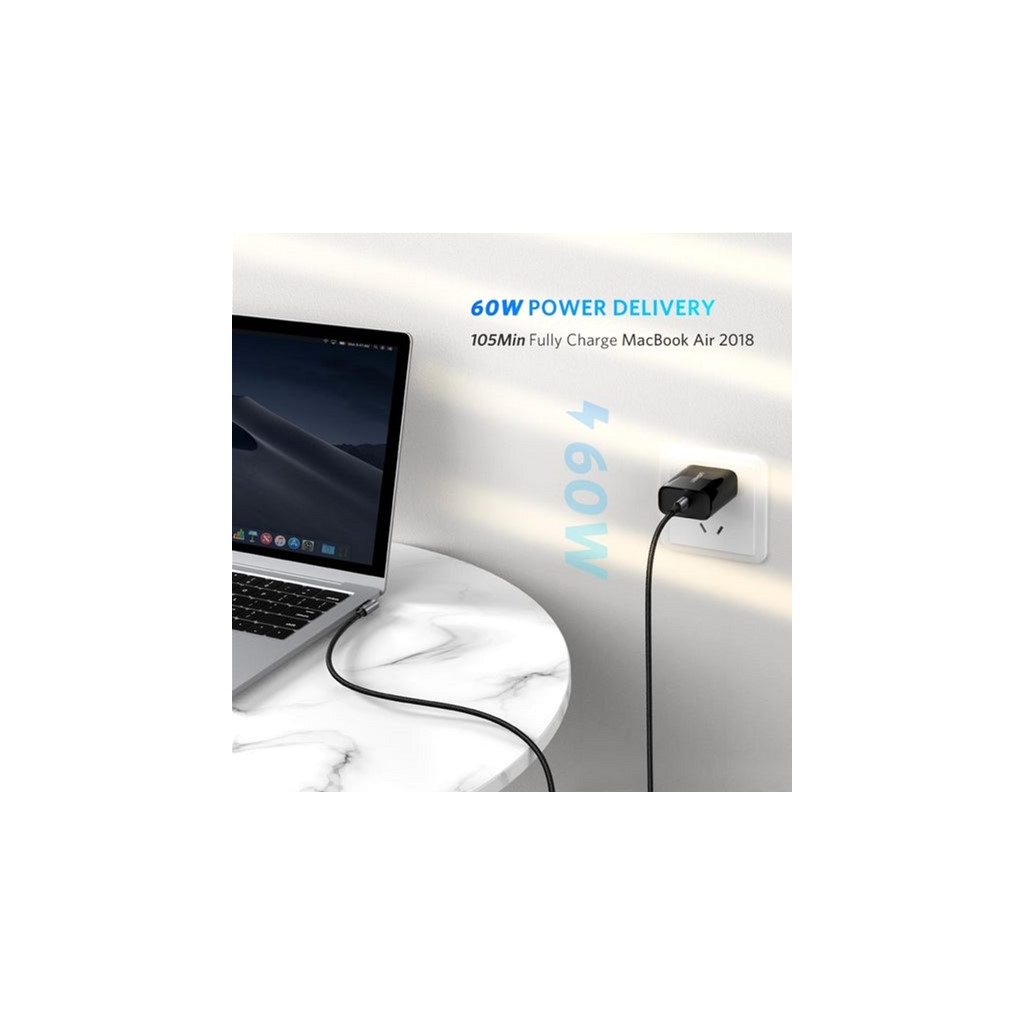 Дата кабель USB-C to USB-C 2.0m 60W US255 Black Gray Ugreen (50125) - зображення 3