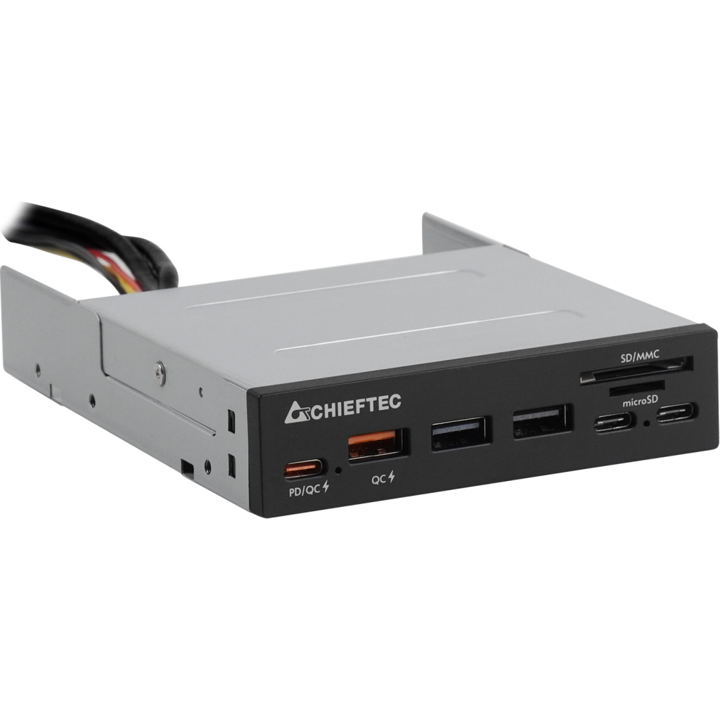 Зчитувач флеш-карт Chieftec 3.5" 2xUSB3.2/2xType-C/1xPD3.0/1xQC3.0 USB (CRD-908H) - зображення 1