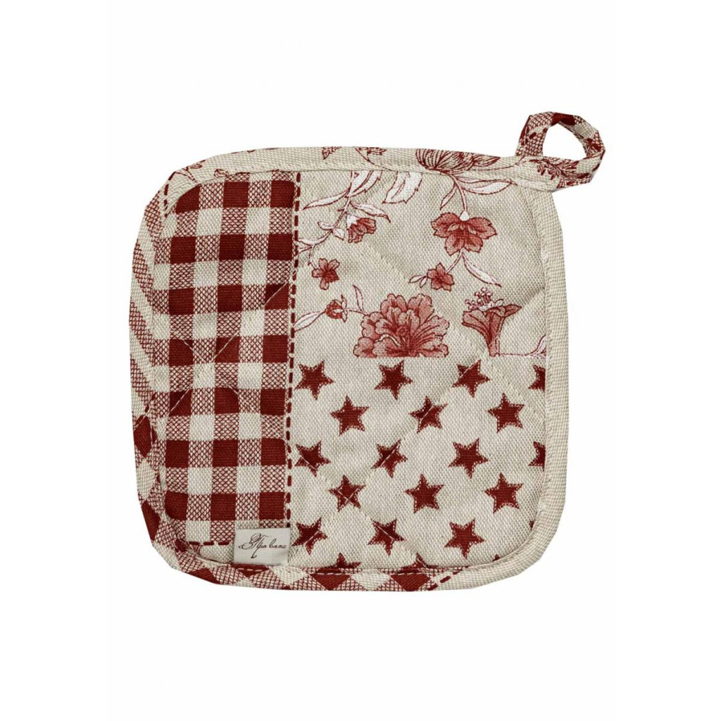 Кухонна прихватка Прованс Печворк бордо Господиня 20х20 см (031498) - зображення 1