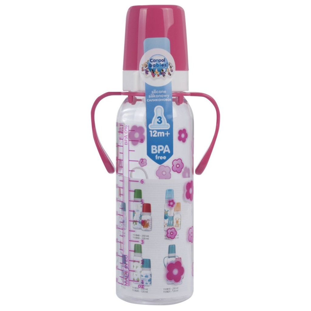 Пляшечка для годування Lovi 250 мл з ручкою (BPA FREE) рожевий (11/815) - изображение 2