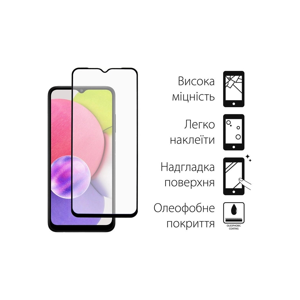 Чохол до мобільного телефона Dengos Kit for Samsung Galaxy A03s case + glass (Black) (DG-KM-24) - зображення 3