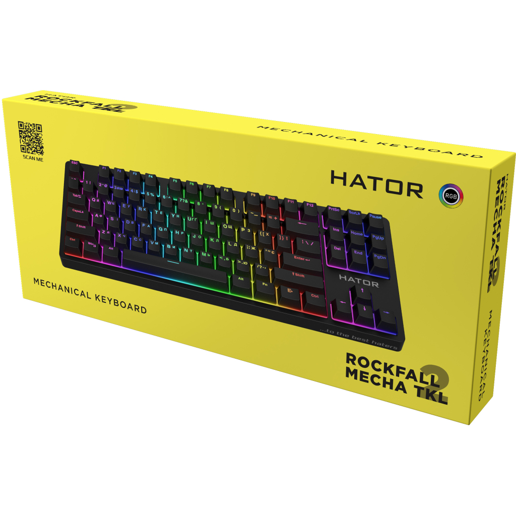 Клавіатура Hator Rockfall 2 Mecha TKL Orange USB Black (HTK-720) - зображення 6