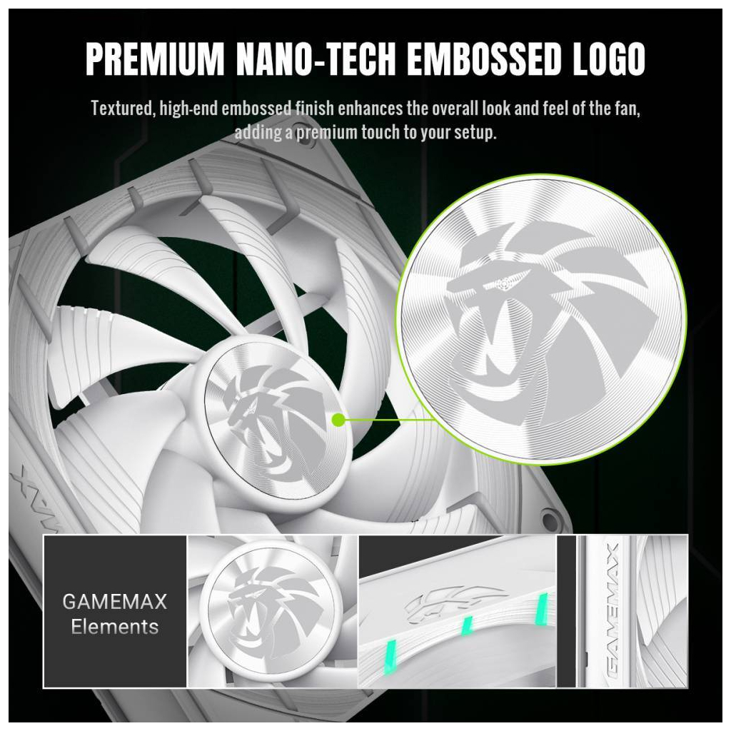 Кулер до корпусу Gamemax Tornado T12 ARGB-W - зображення 9