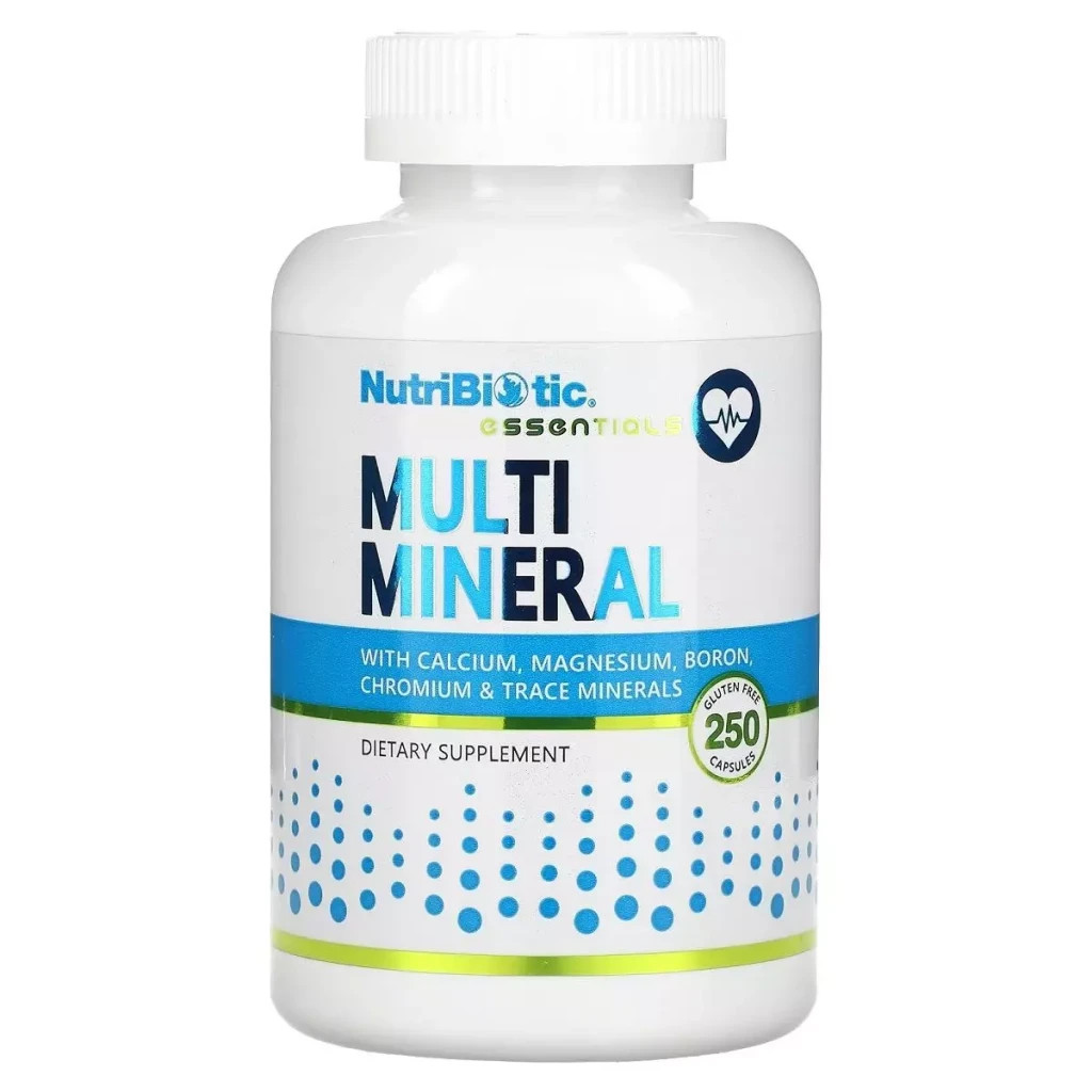 Вітамінно-мінеральний комплекс NutriBiotic Мультимінерали, Essentials, Multi Mineral, 250 капсул (NBC-00641) - зображення 1