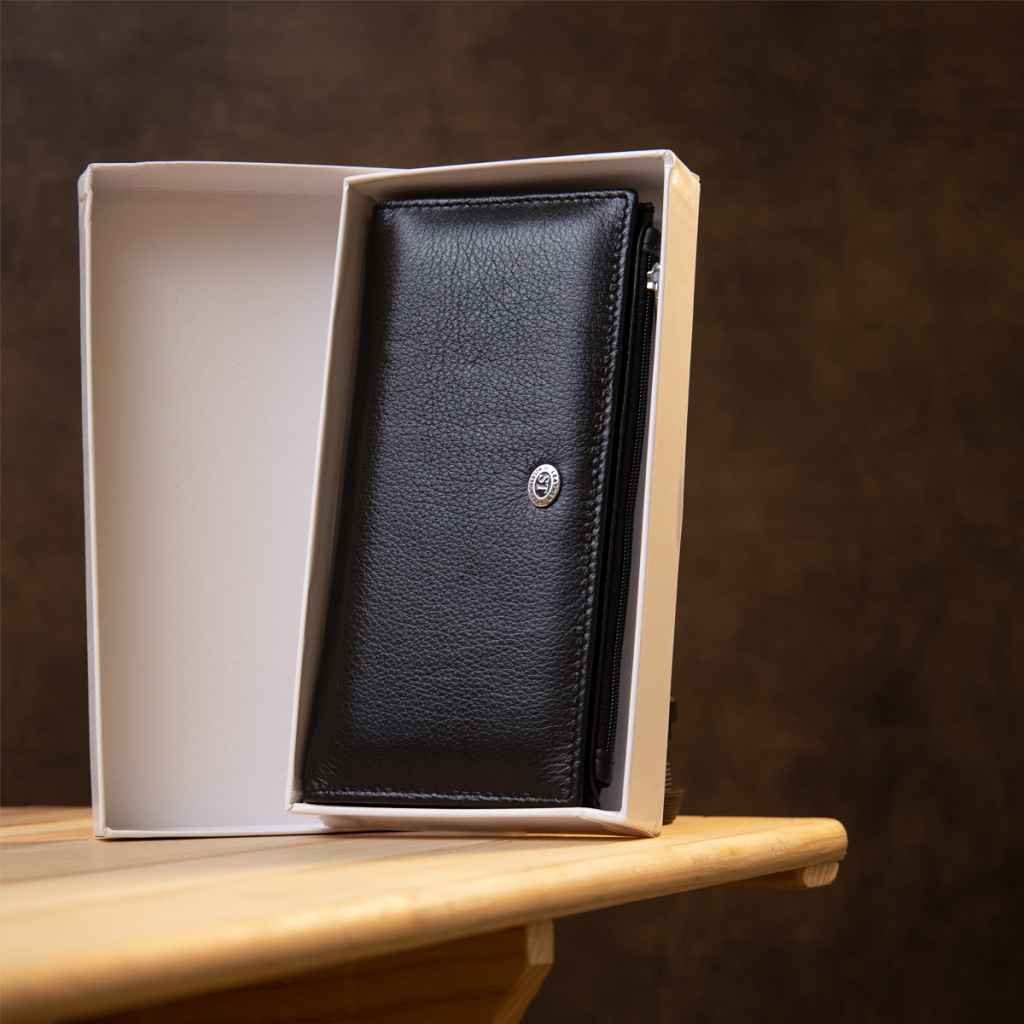 Гаманець ST Leather Шкіряний Чорний (19378) - зображення 11