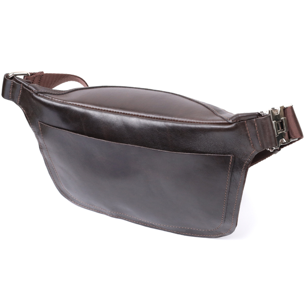 Сумка Grande Pelle Бананка з натуральної шкіри Коричнева (22814) - зображення 2