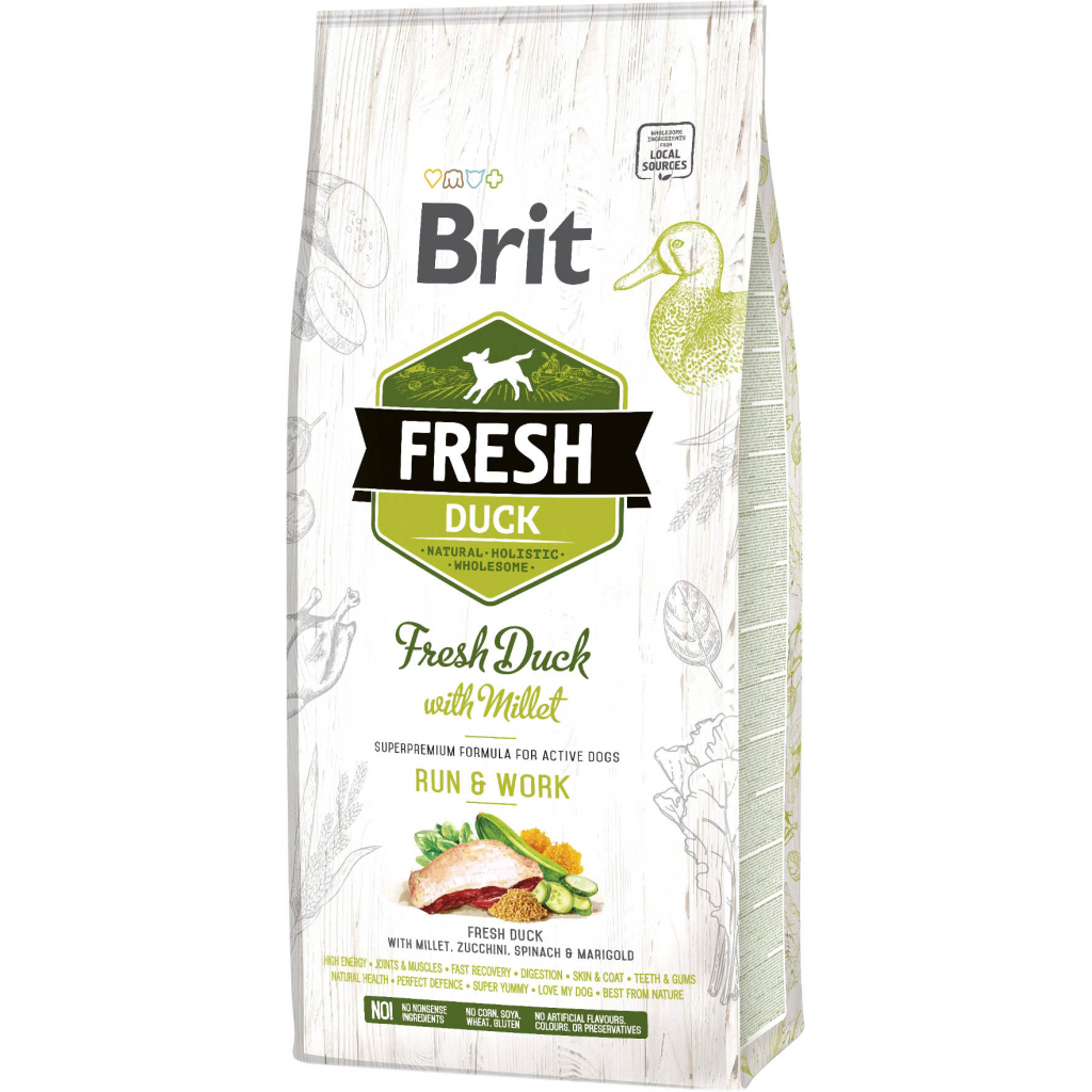 Сухий корм для собак Brit Fresh Duck/Millet Active Run and Work 12 кг (8595602530816) - зображення 1
