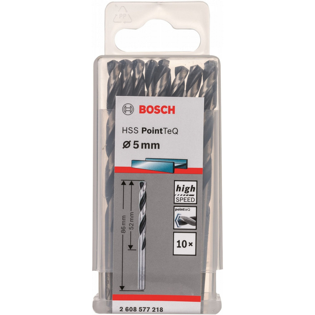 Свердло Bosch по металу HSS-PointTeQ, 5х52х86мм, 10шт (2.608.577.218) - зображення 8