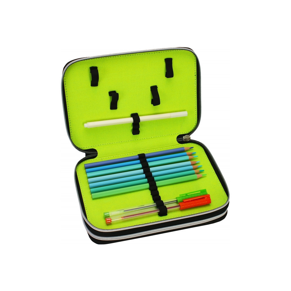 Пенал Cool For School 2 відділення з відворотами Чорний (CF87269) - зображення 3