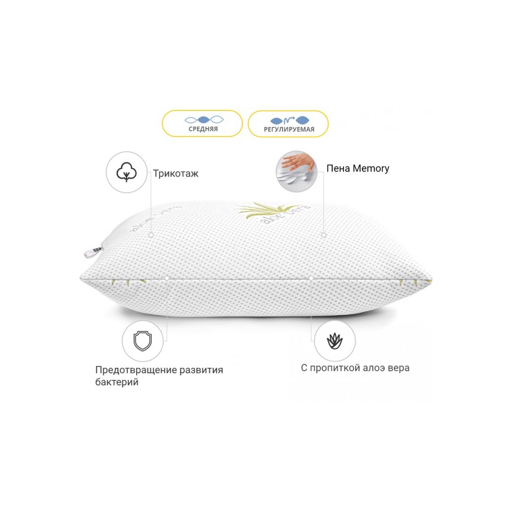 Подушка MirSon Memory 740 Dorotea Memory середня 60х60 см (2200001489554) - изображение 2