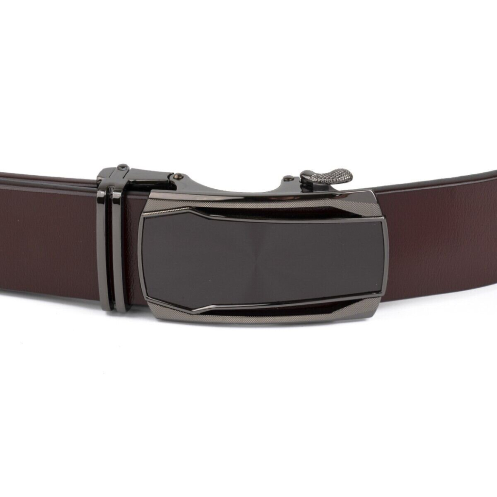 Ремінь Vintage Чоловічий з матовою вставкою на пряжці Коричневий (20278) - зображення 6