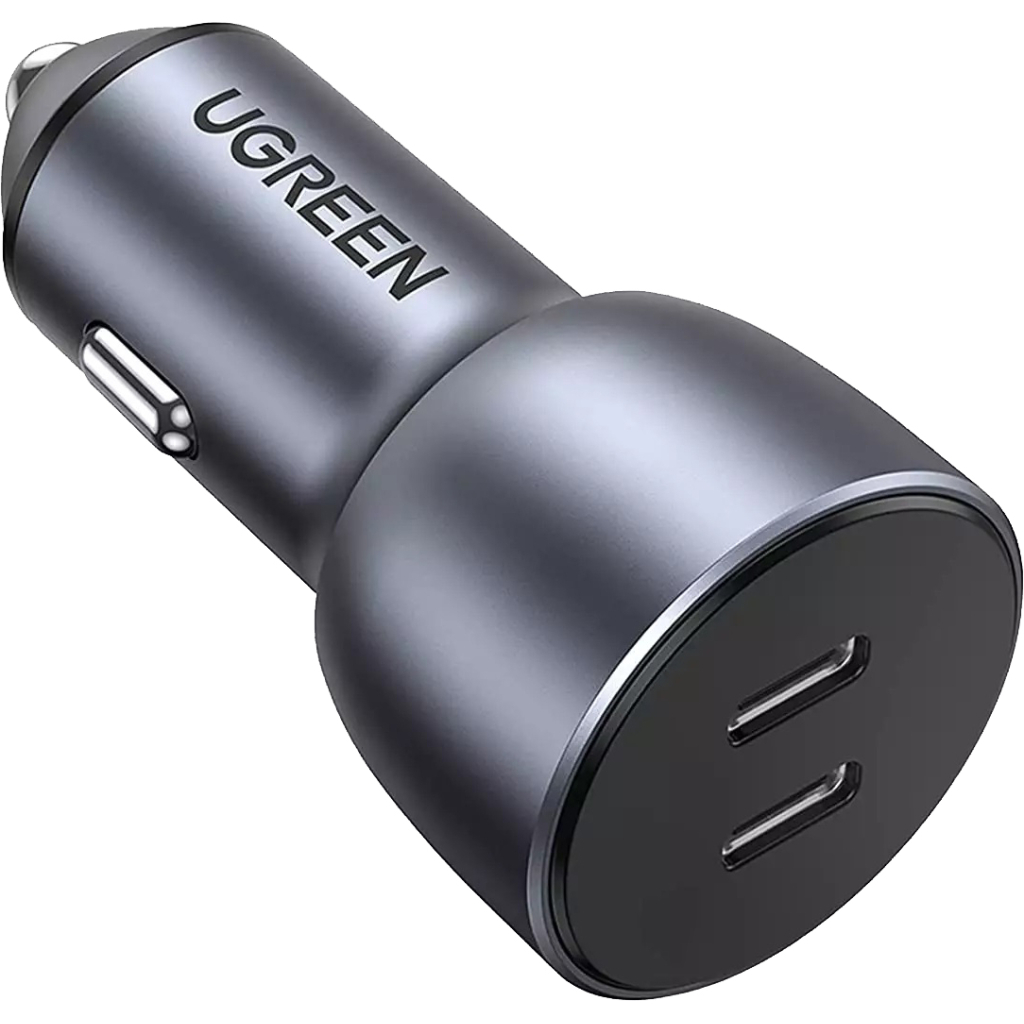 Зарядний пристрій Ugreen 2xUSB-С 60W Car Charger CD213 space gray (70594) - зображення 1