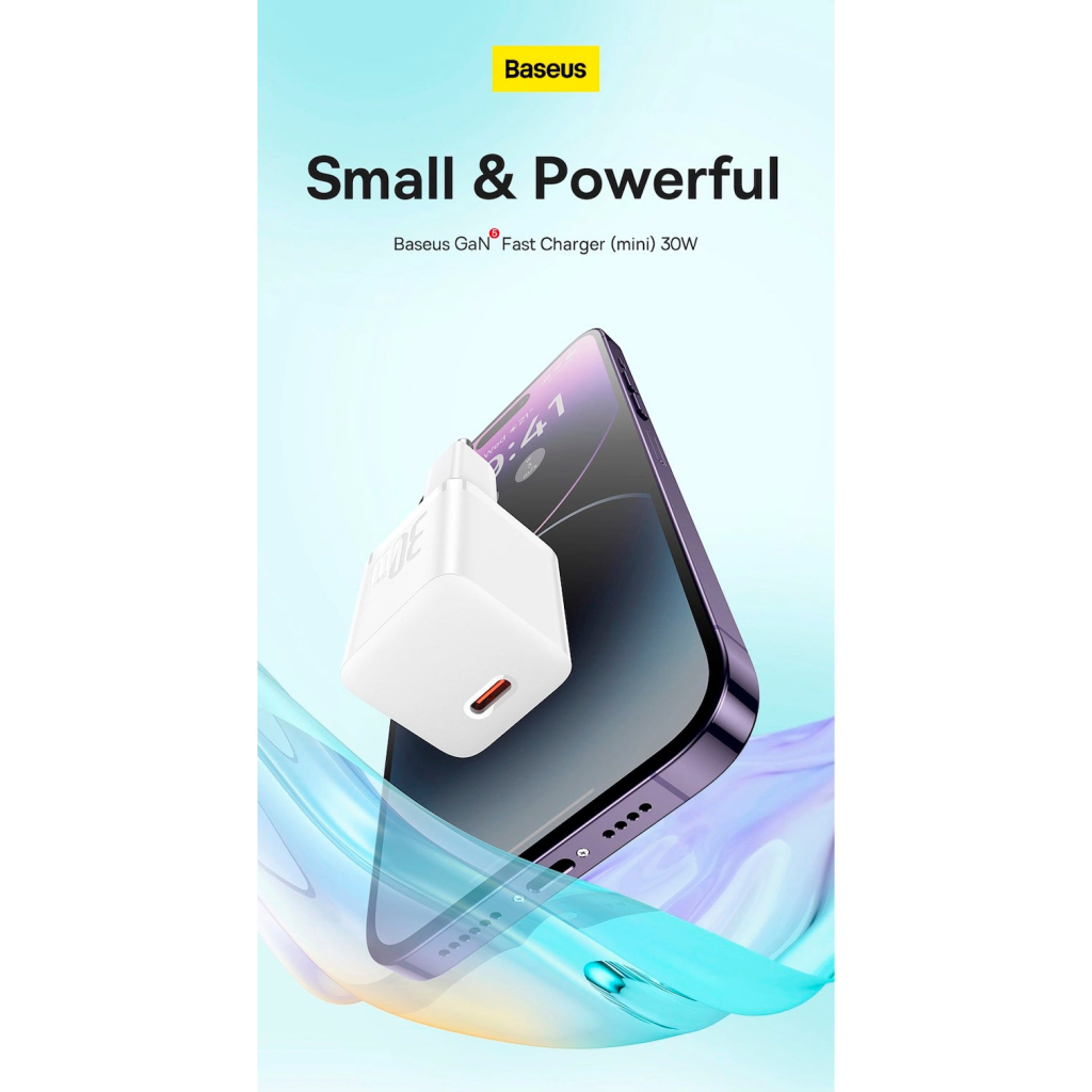 Зарядний пристрій Baseus GaN5 Fast Charger USB-C 30W black (CCGN070401) - изображение 8