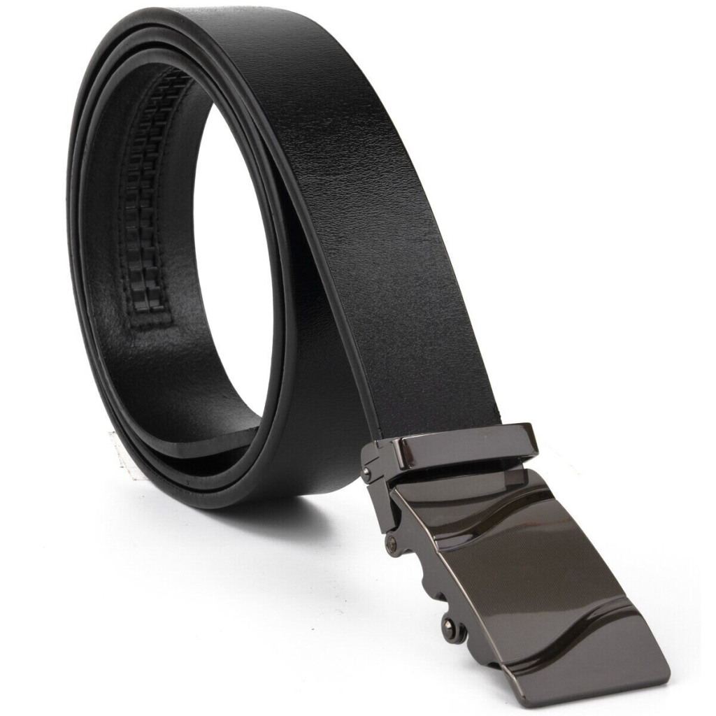 Ремінь Vintage Чоловічий з пряжкою хвиля Чорний (20250) - зображення 3