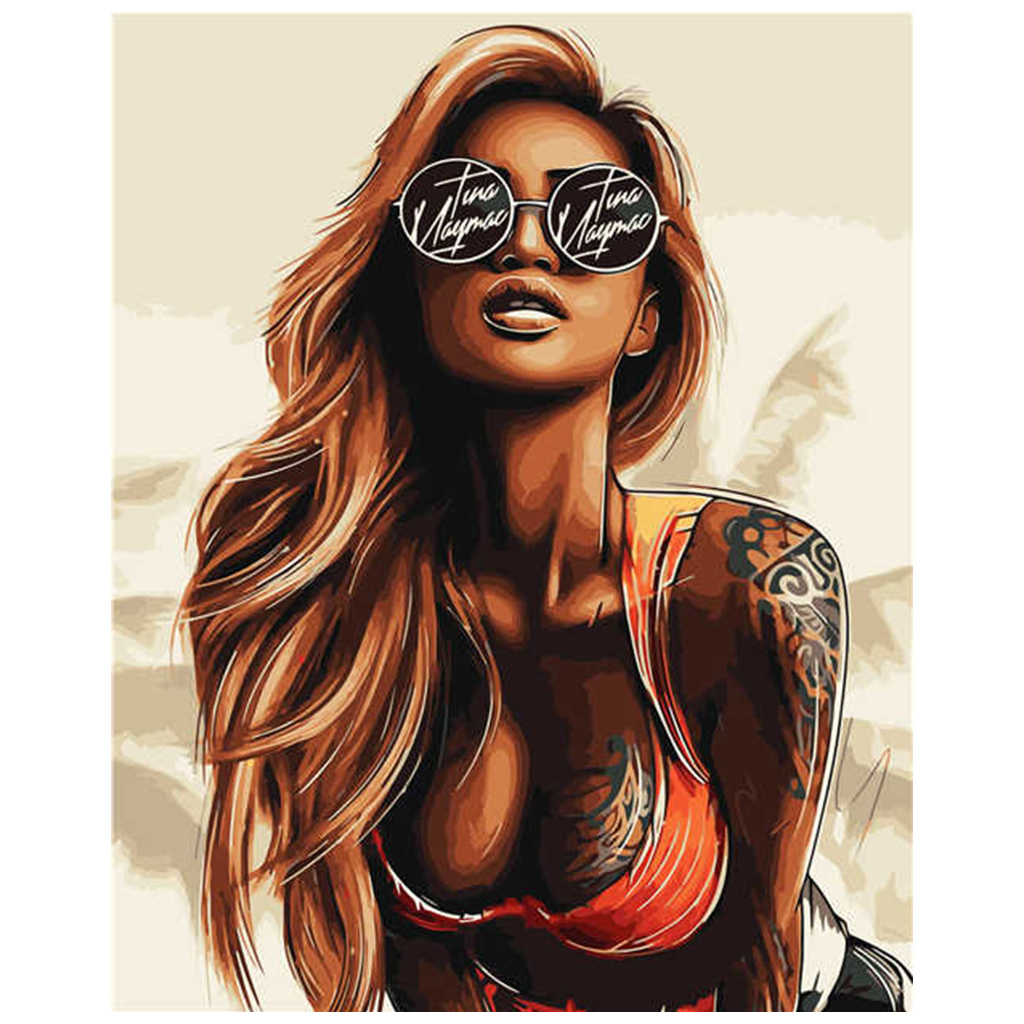 Картина по номерам Strateg Дівчина з тату 40х50 см (VA-2567) - зображення 1