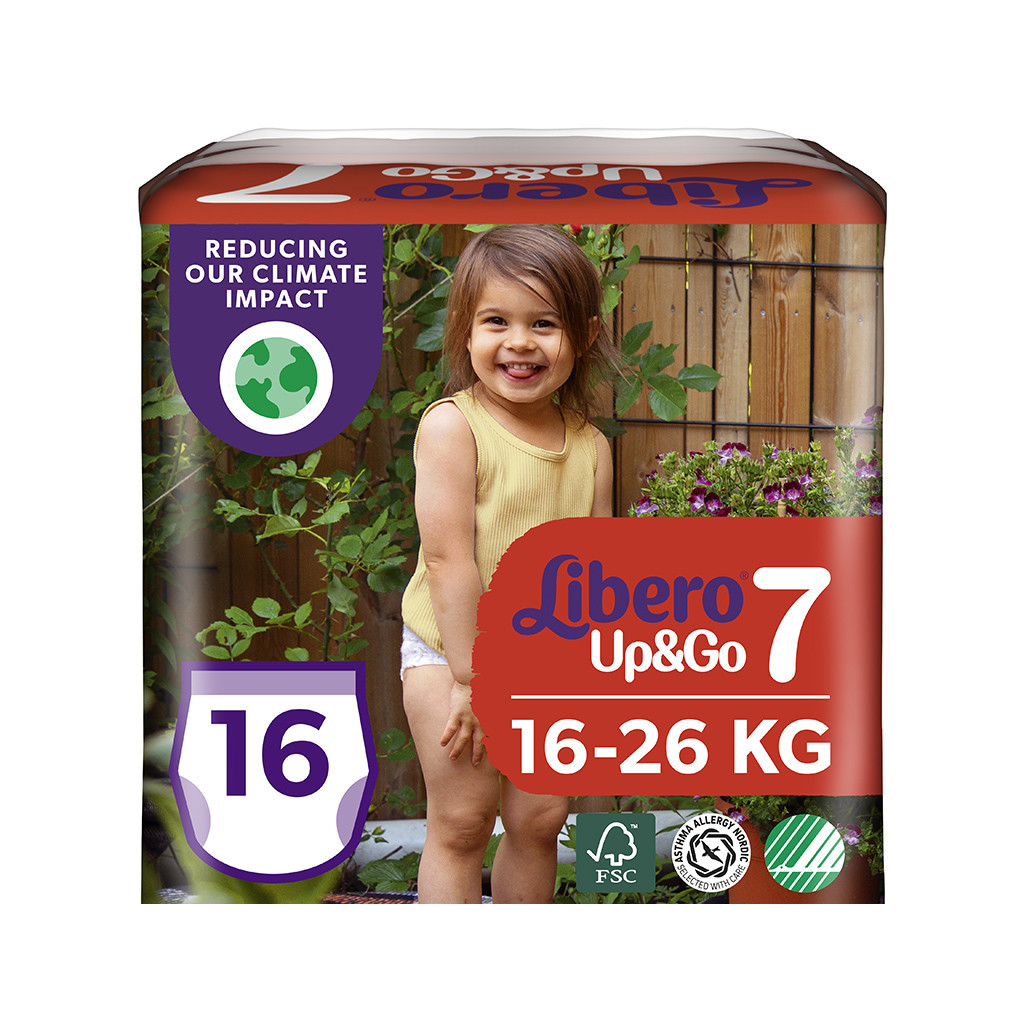 Підгузки Libero UpGo 7 16-26 кг 16 шт (7322541090931) - зображення 1