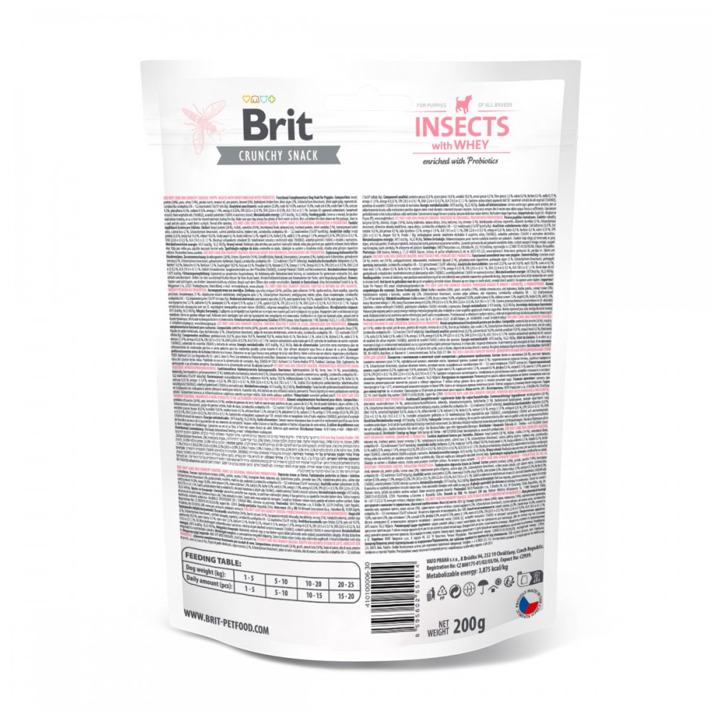 Ласощі для собак Brit Care Dog Crunchy Cracker Puppy Insects комахи, сироватка і пробіотики 200 г (8595602551514) - зображення 3