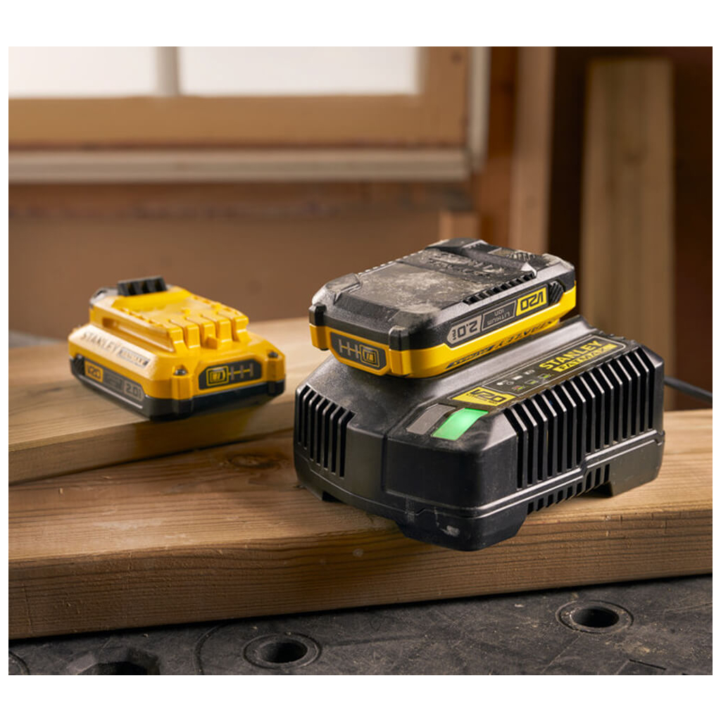 Набір акумулятор + зарядний пристрій Stanley FatMax V20, 18 В, 2x2Ah, 2A (SFMCB12D2) - зображення 4