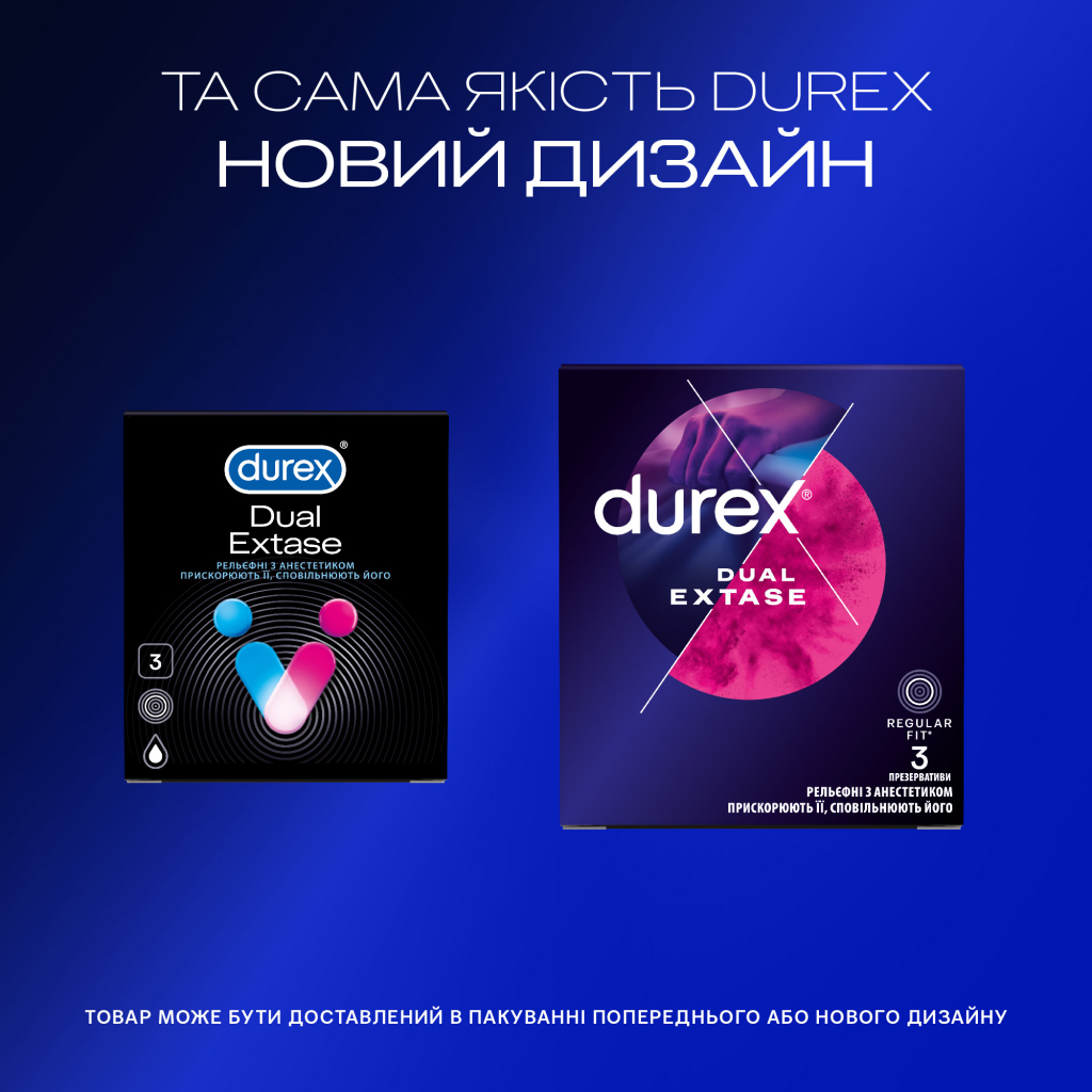 Презервативи Durex Dual Extase рельєфні з анестетиком 3 шт. (5052197053401) - изображение 4