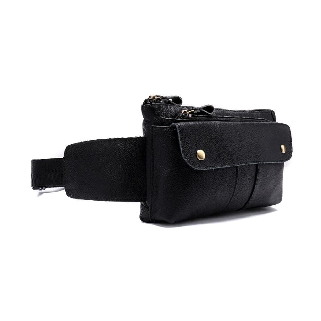 Сумка Vintage Бананка зі шкіри Чорна (14809) - зображення 12