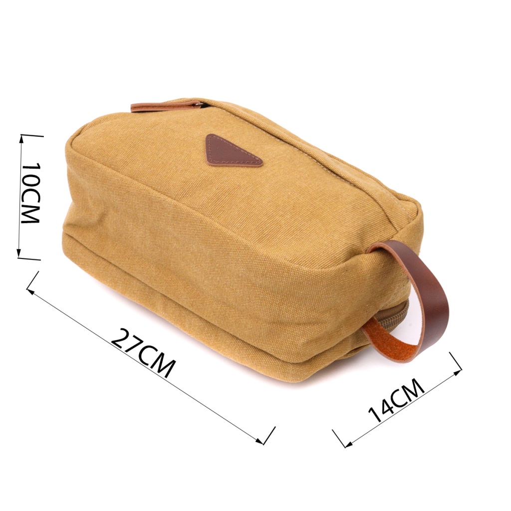 Сумка Vintage На два відділення з текстилю Пісочна (22232) - зображення 3