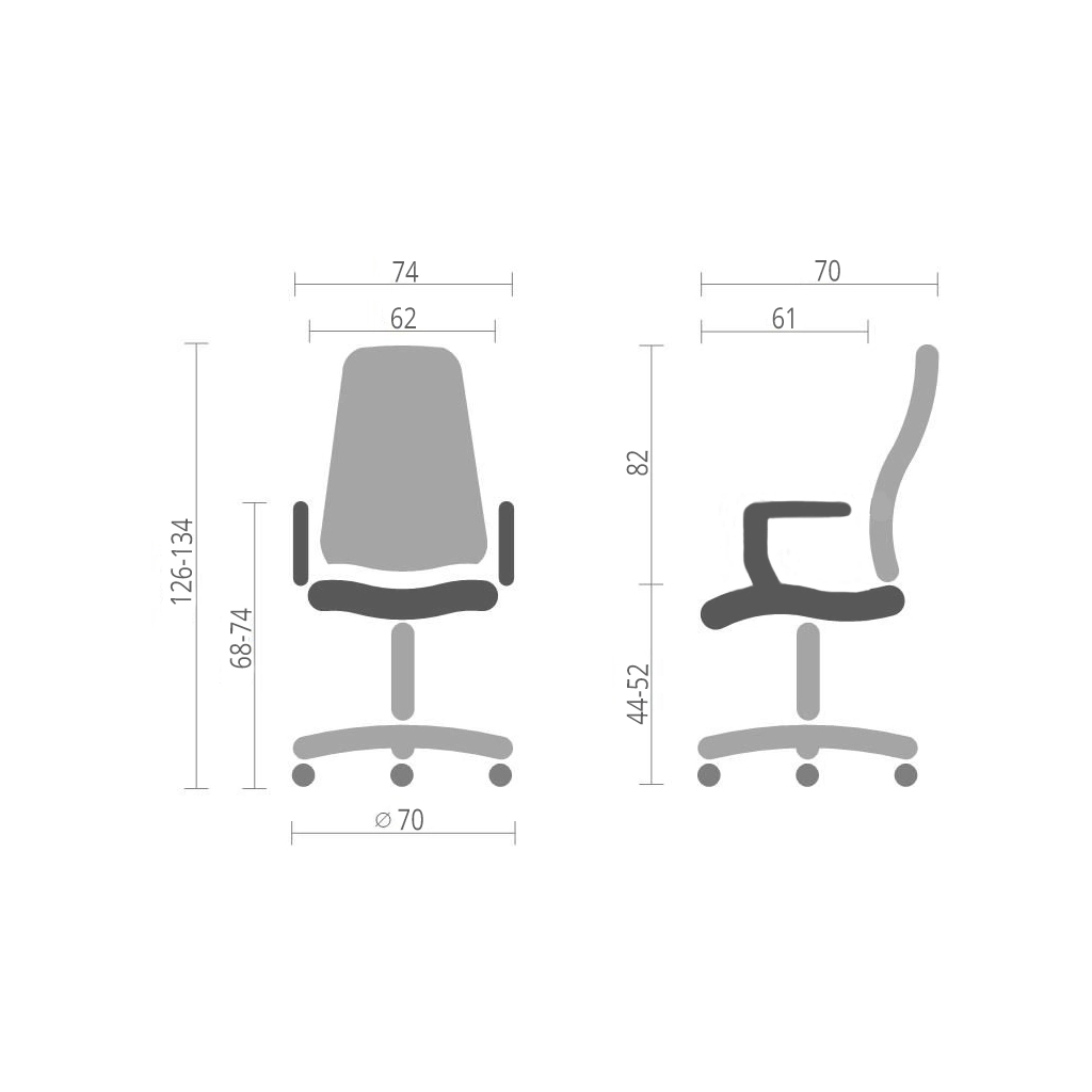 Офісне крісло Аклас Ронін CH TILT Сірий (Wax PU 425 сірий) (00144289) - зображення 6