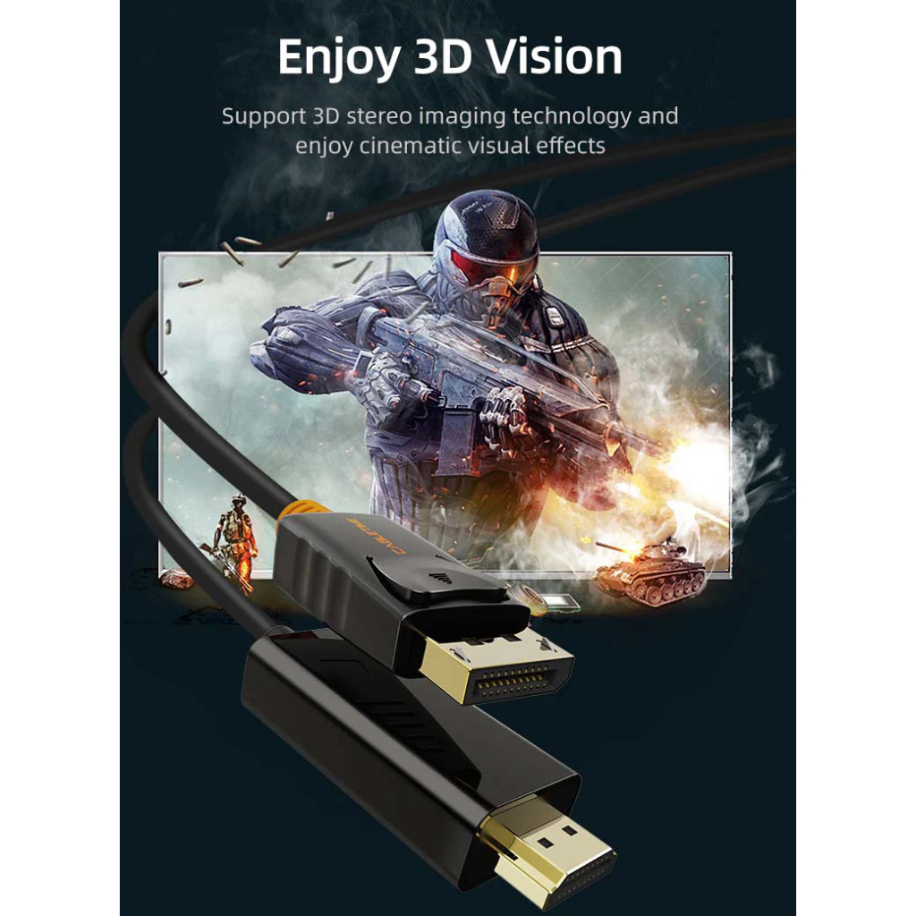 Кабель мультимедійний DisplayPort M to HDMI M 1.8m V1.2 4K60Hz Cabletime (CA915316) - изображение 6