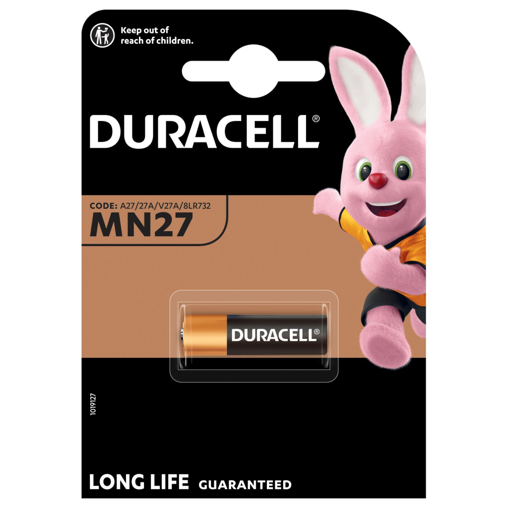 Батарейка Duracell MN27 12V спеціалізована лужна, A27/27A/V27A/8LR732, 1 шт. в упаковці (5007388) - изображение 2