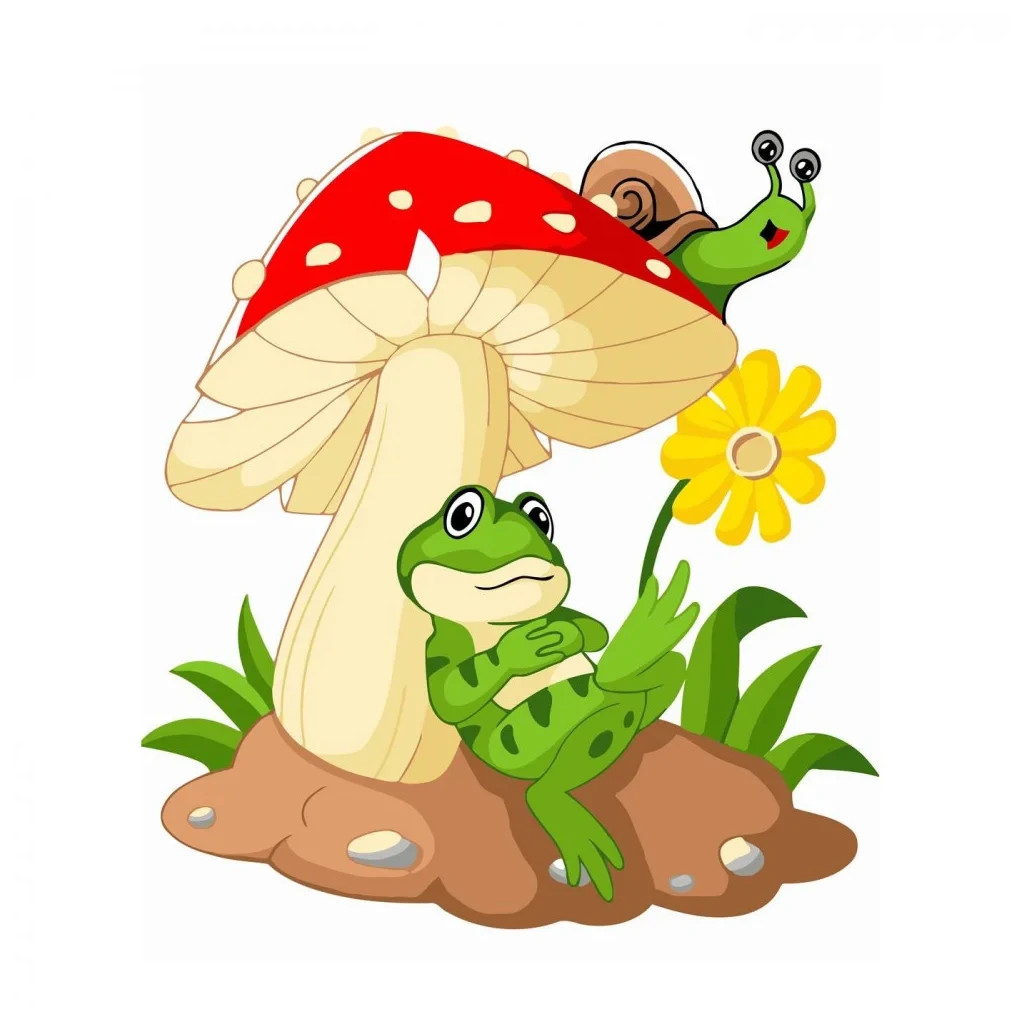 Картина по номерам Strateg Жабеня під грибочком 30х40 см (SV-0090) - зображення 1