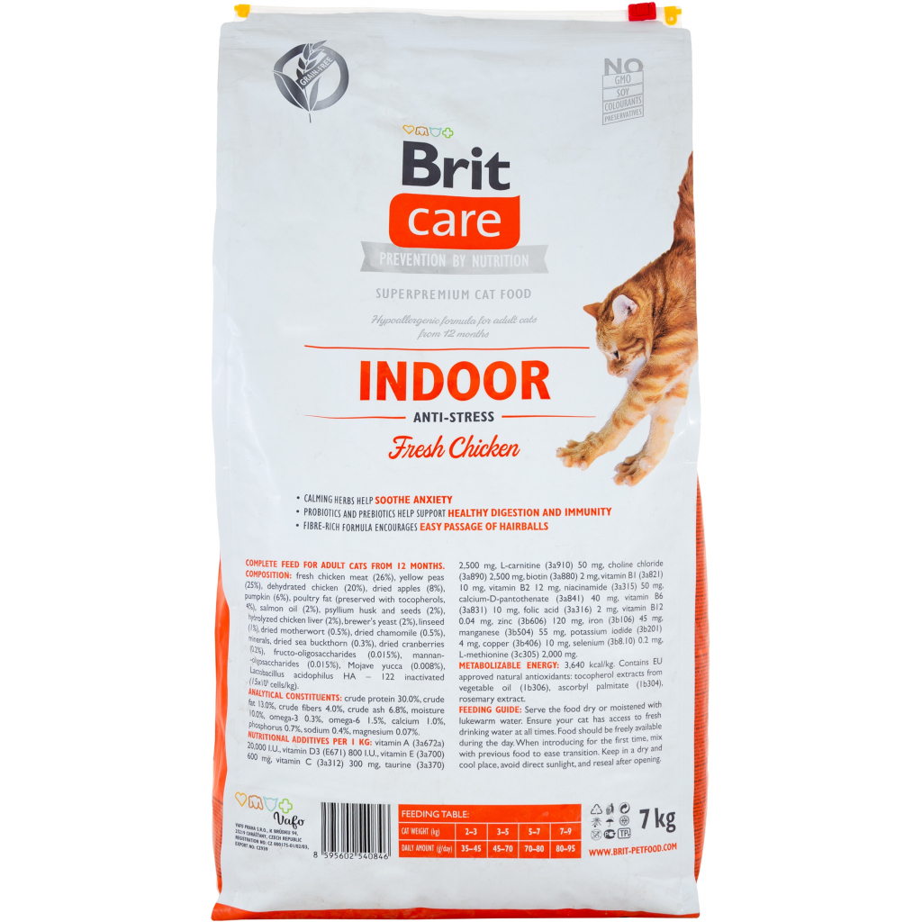 Сухий корм для кішок Brit Care Cat GF Indoor Anti-stress 7 кг (8595602540846) - зображення 2