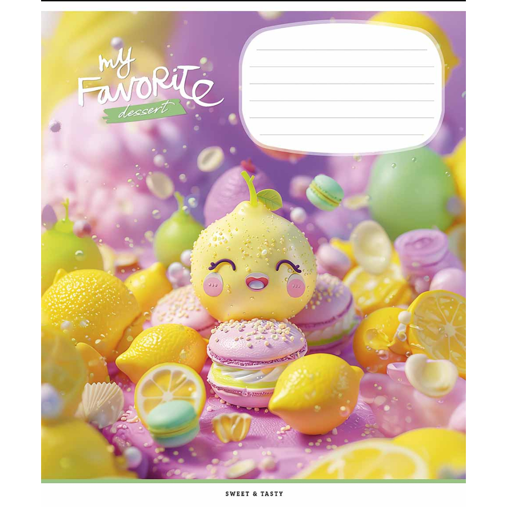 Зошит Школярик Favorite desserts 12 аркушів коса лінія (012-3454C) - зображення 1