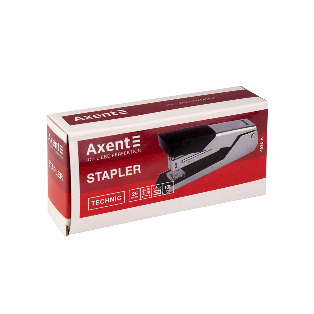 Степлер Axent Technic №24/6 25 аркушів Хром (4936-A) - зображення 2