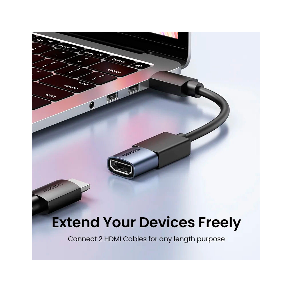 Перехідник HDMI F to HDMI F 8K black Ugreen (90592) - зображення 3