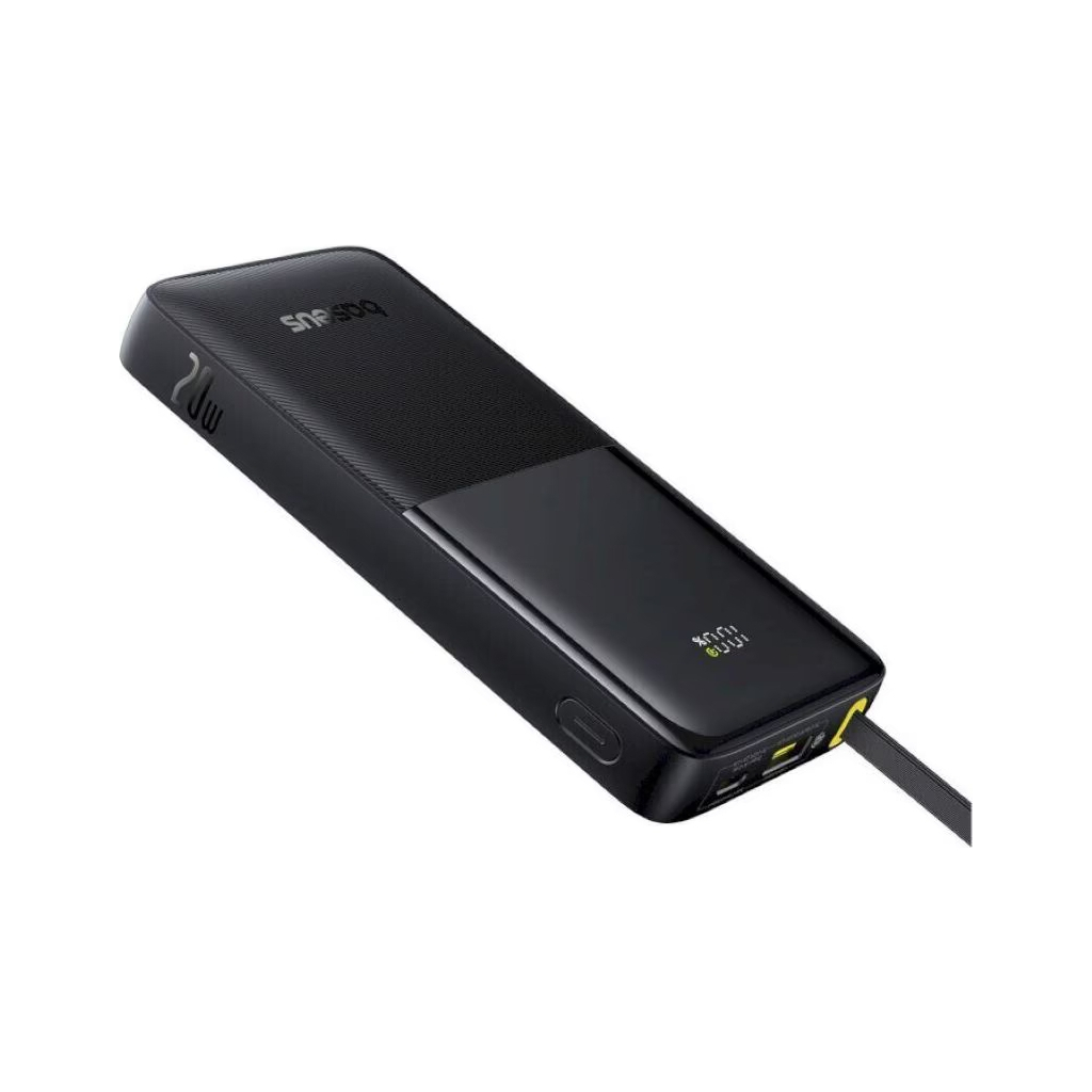 Батарея універсальна Baseus Bipow 2 Digital Display 10000mAh 20W with Built-in USB-C Cable Black (P10077101113-00) - зображення 5
