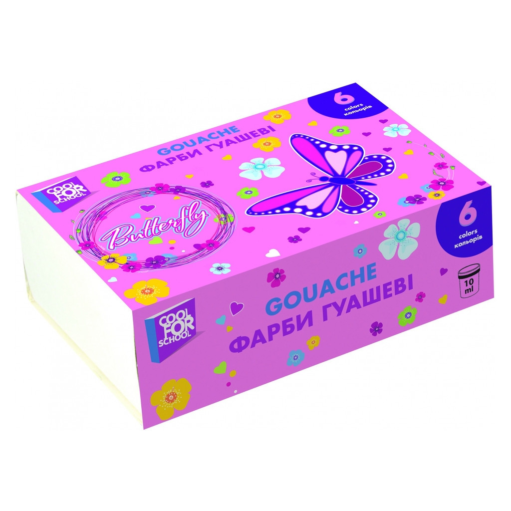 Гуашеві фарби Cool For School Butterfly 10 мл 6 кольорів (CF60143) - зображення 1