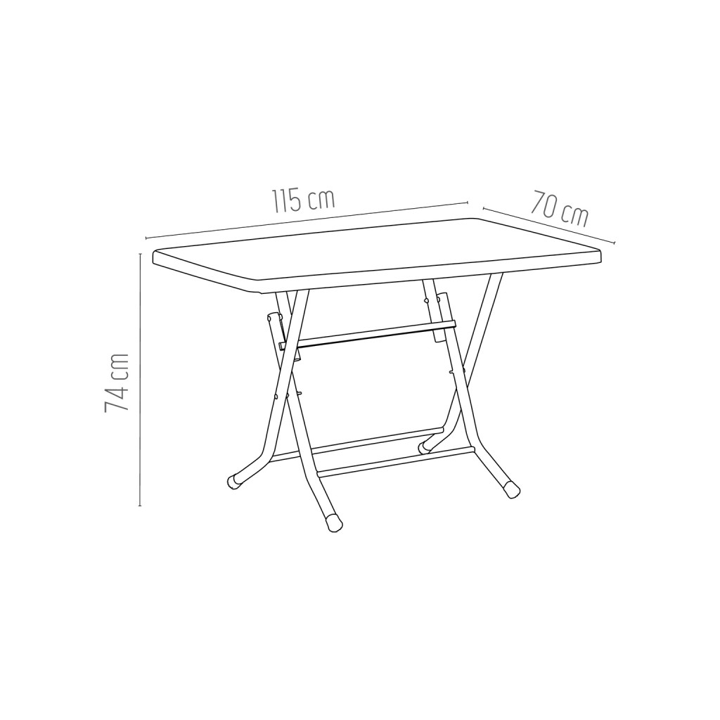 Стіл садовий Irak Plastik складаний 70х115 см білий (4598) - зображення 3