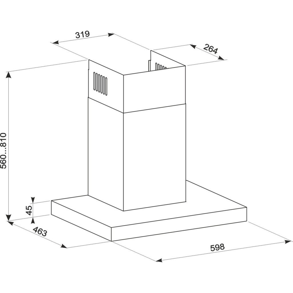 Витяжка кухонна GRANADO Alcoba 1614-1200 inox black glass (GCH916471) - зображення 9