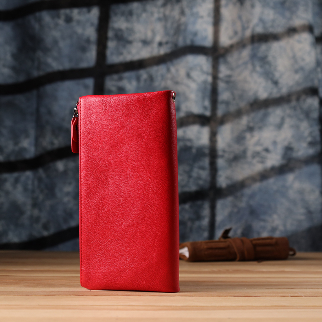 Гаманець ST Leather Шкіряний на три відділення Червоний (23109) - зображення 10