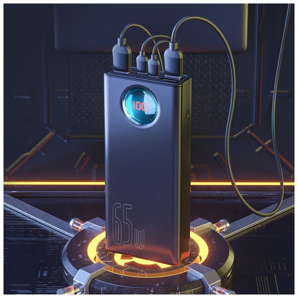 Батарея універсальна Baseus Amblight Digital Quick 30000mAh 65W, Black (PPLG00101) - зображення 5