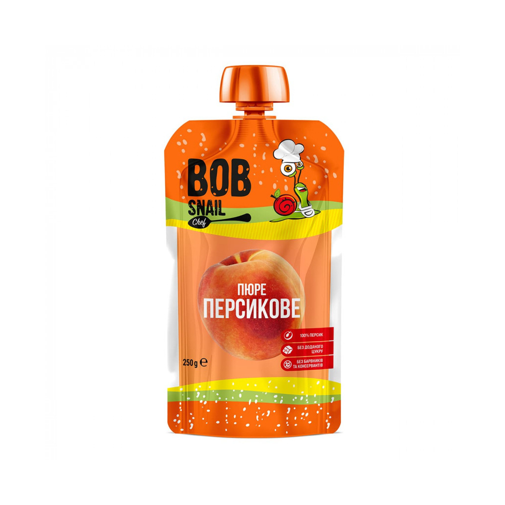 Дитяче пюре Bob Snail Равлик Боб Персик 250 г (4820219343912) - зображення 1