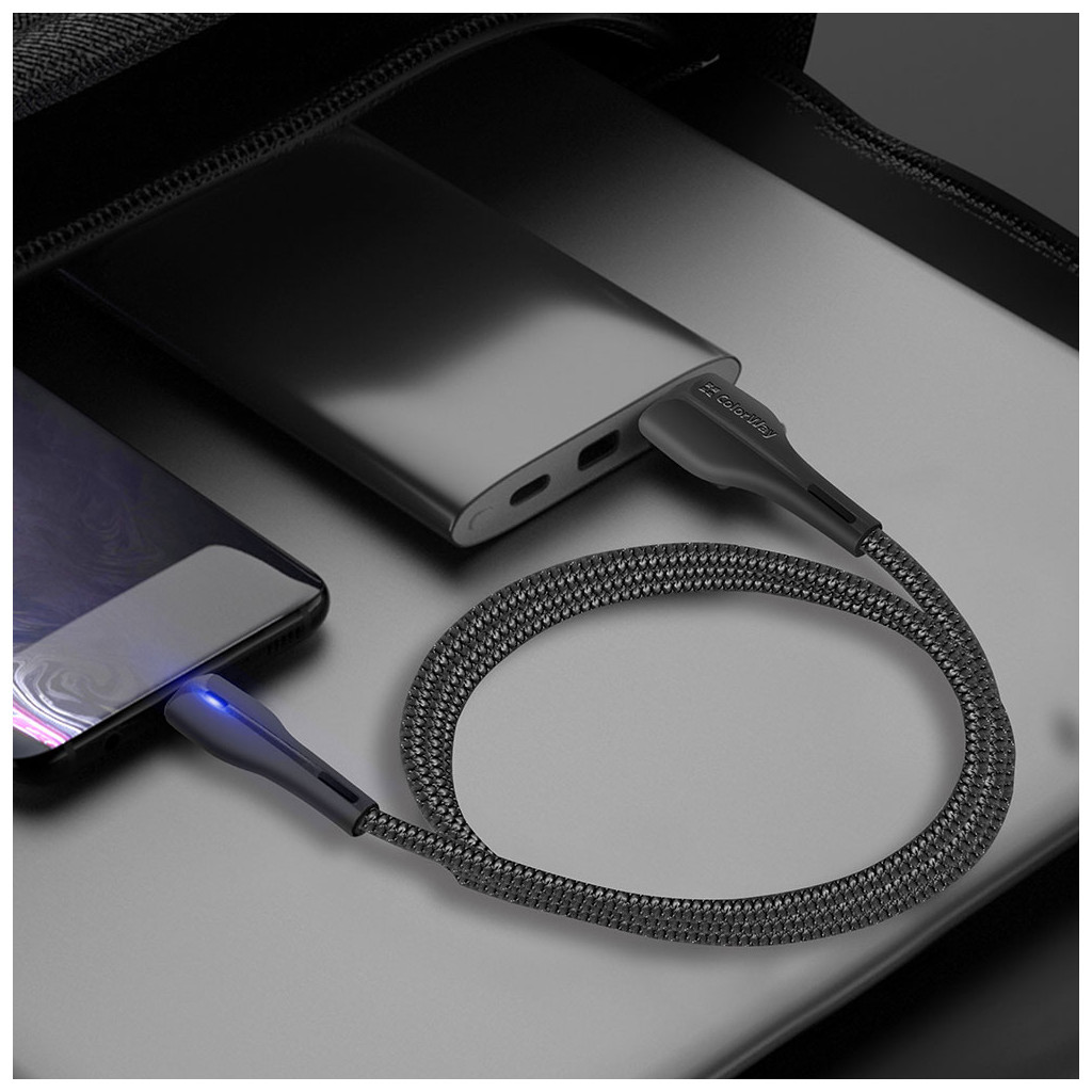 Дата кабель USB 2.0 AM to Lightning 1.0m led black ColorWay (CW-CBUL034-BK) - зображення 6