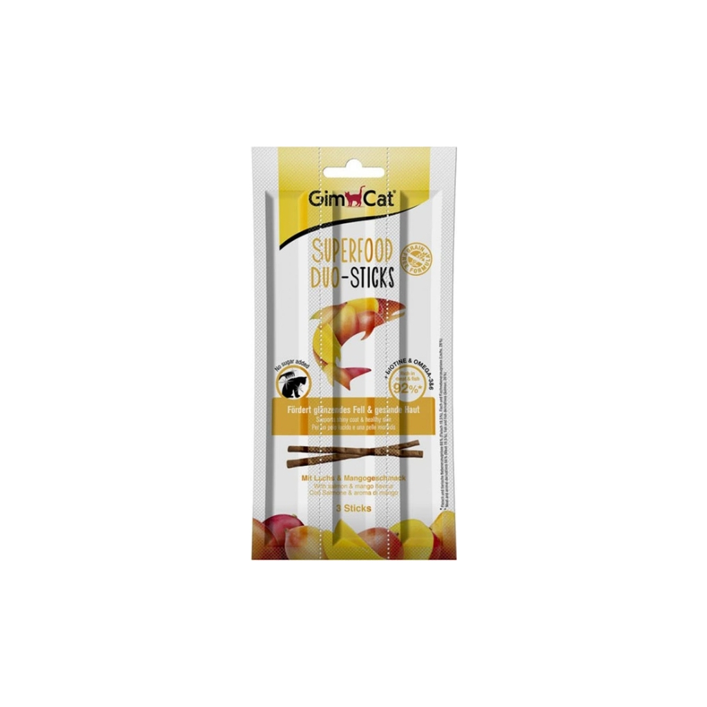 Ласощі для котів GimCat Superfood Duo Лосось і манго 3 шт (4002064420554/4002064420943) - зображення 1